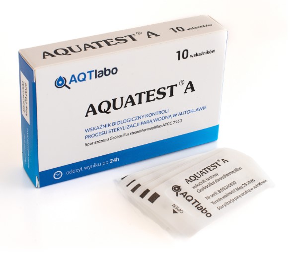 Test - Aquatest A 10szt (test typu Sporal) biologiczny wskaźnik procesu sterylizacji parą wodną w autoklawie